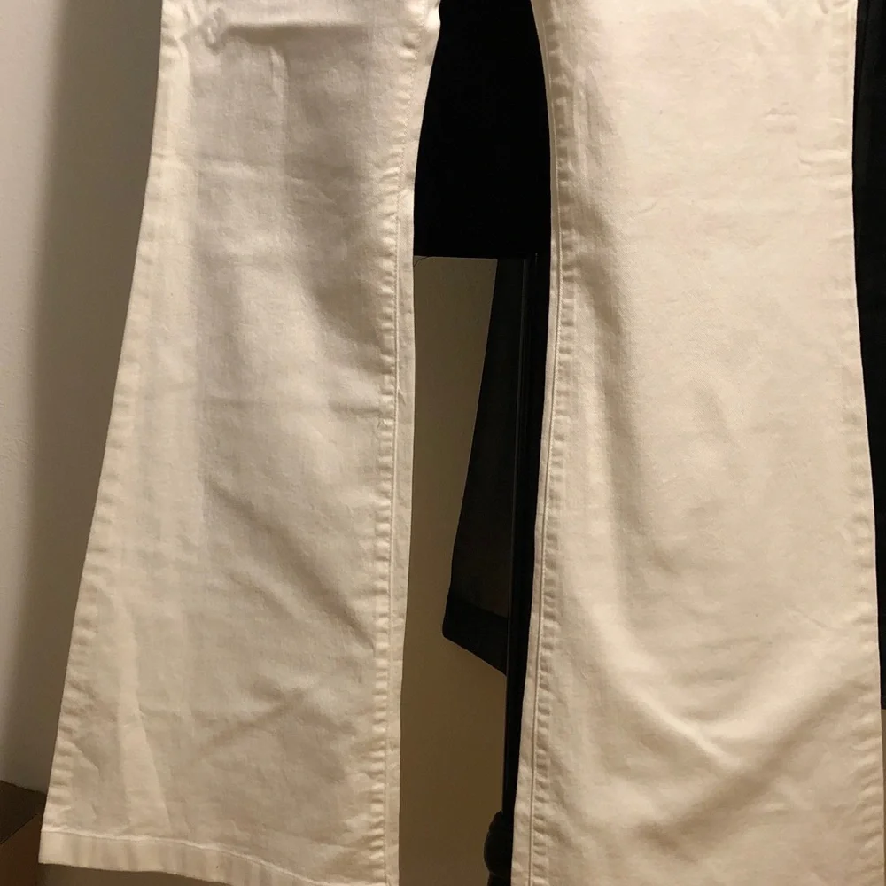 Michael Kors White Flare Wide-Leg Jeans